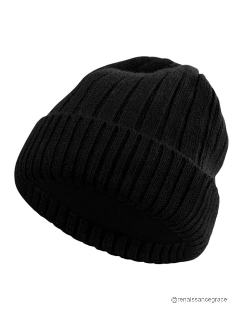 Wool Blend Fleece Lined Cuff Beanie Warm Winter Knit Skull Cap